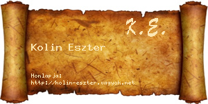 Kolin Eszter névjegykártya